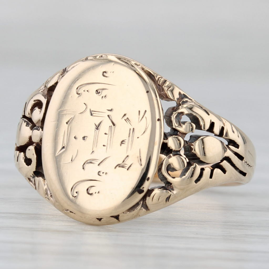 アクセサリー antique vintage old gold signet england antique vintage old gold signet england