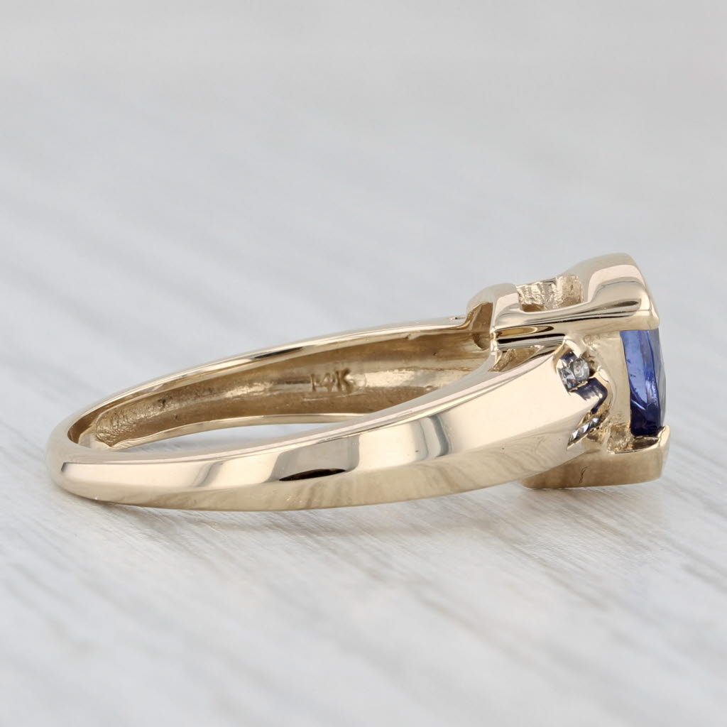 Light Gray 1.03ctw Trillion Tanzanite Diamond Ring 14k Yellow Gold Size 6.25