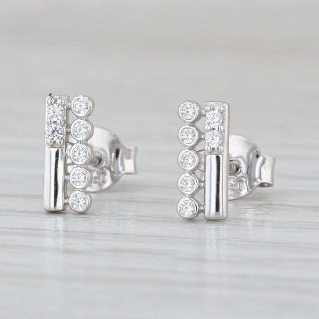 Cubic Zirconias Stud Earrings 18k White Gold Studs