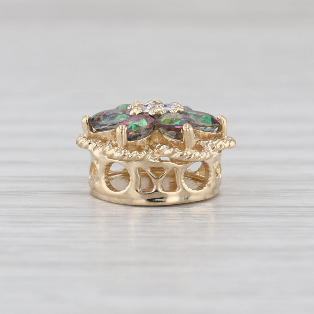 1.44ctw Mystic Topaz Flower Slide Bracelet Charm 14k Yellow Gold Richard Klein
