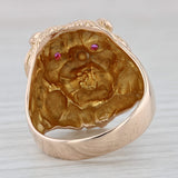 Gray Cubic Zirconia Lab Created Ruby Lion Ring 10k Yellow Gold Size 11.25 Men's