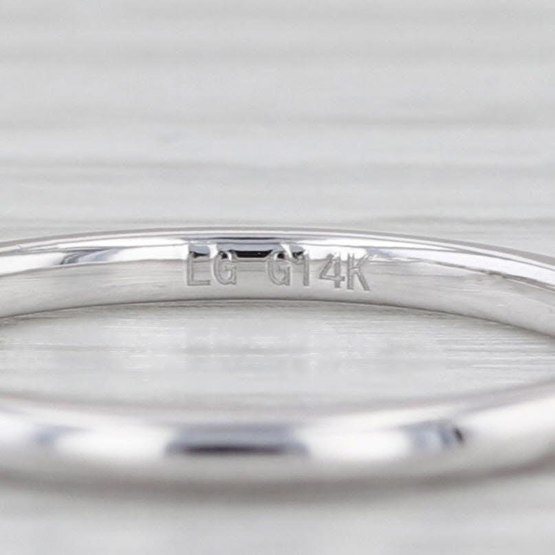 0.364ctw Lab Grown Diamond Wedding Band 14k White Gold Contoured Ring Size 6.25