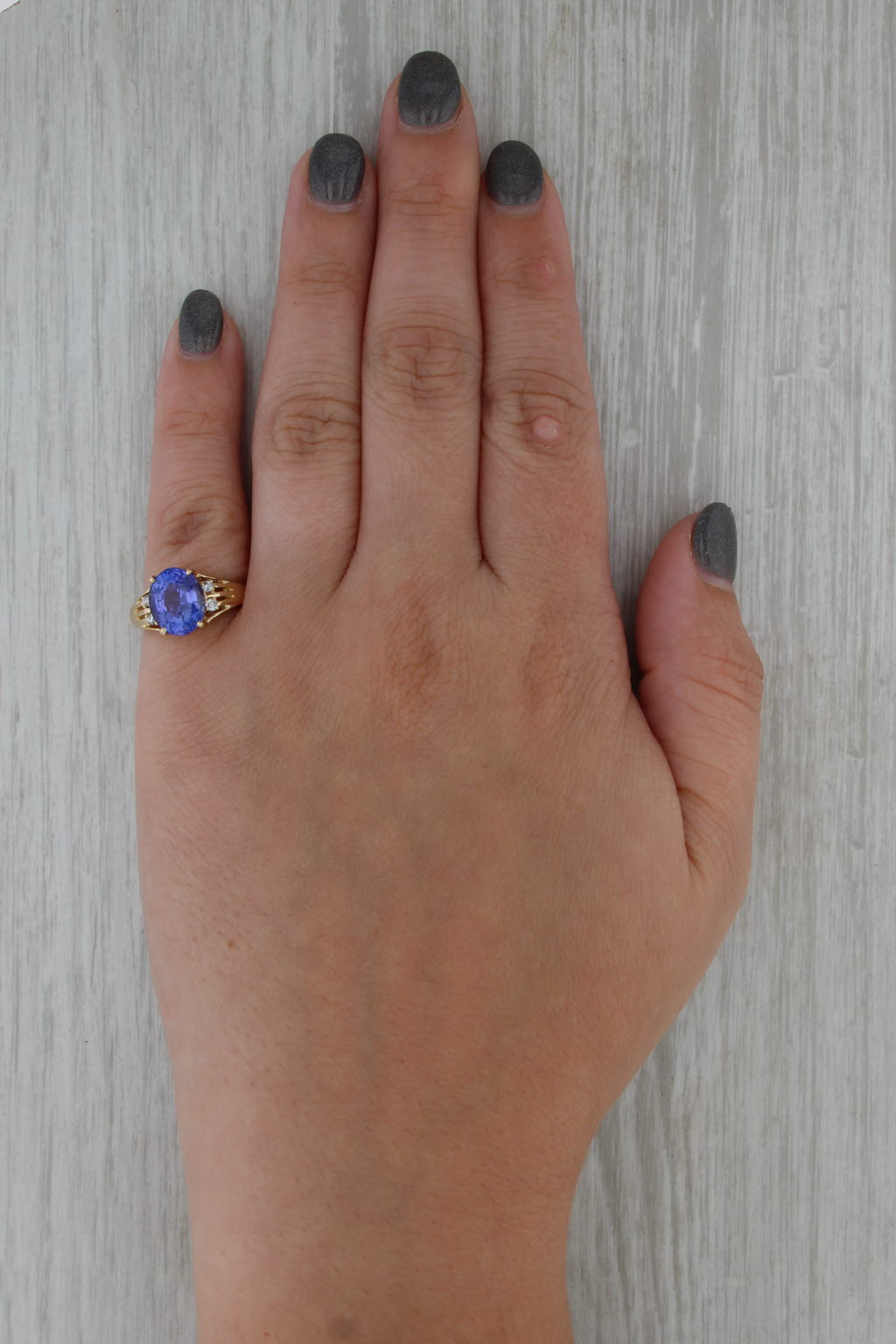 3.32ctw Oval Tanzanite Diamond Ring 14k Yellow Gold Size 5.25