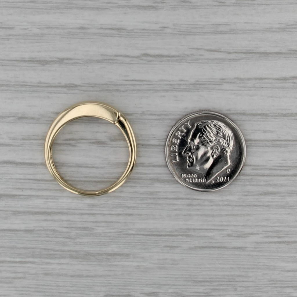 0.15ctw Diamond Bypass Ring 10k Yellow Gold Size 6.25 Wedding Band Stackable