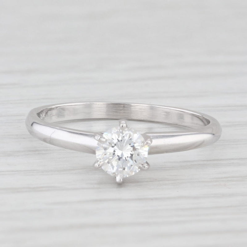 0.29ct VS2 Round Solitaire Diamond Engagement Ring 14k White Gold Size 6