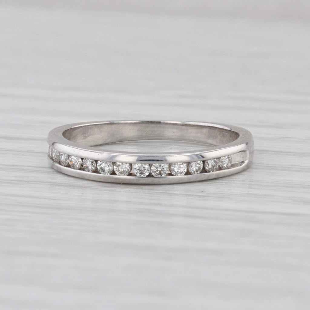 0.20ctw Diamond Wedding Ring 14k White Gold Size 6.5 Stackable Band