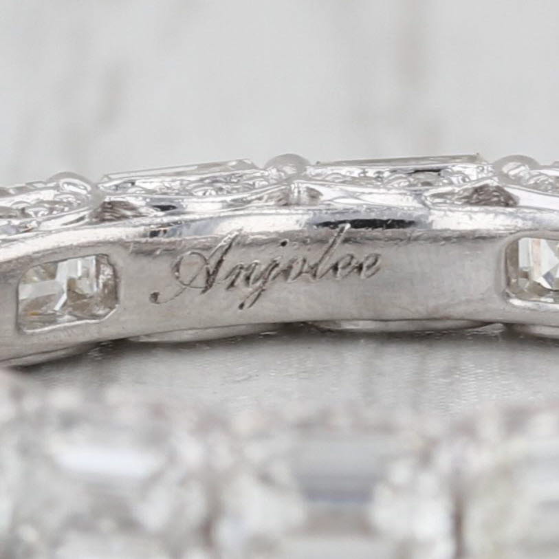 3.52ctw Emerald Cut Eternity Wedding Anniversary Band 14k White Gold Sz 6.5 Ring