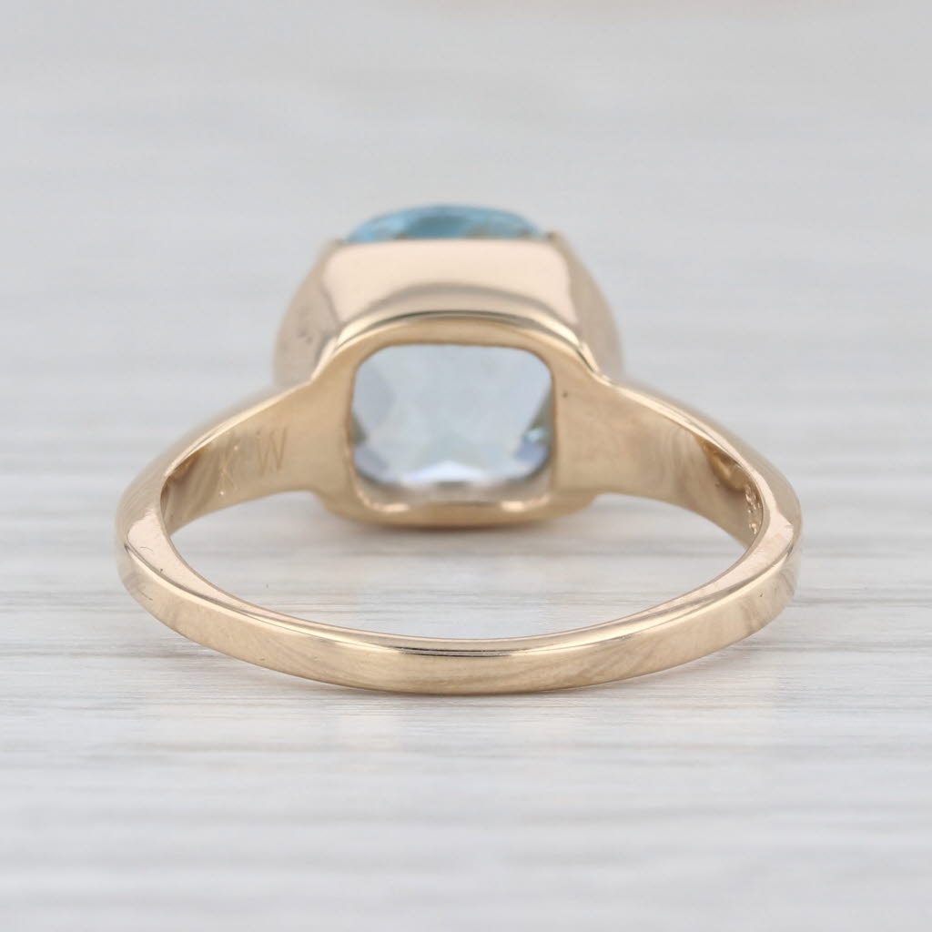 3.22ctw Blue Topaz Diamond Ring 14k Yellow Gold Size 8.5 OC Tanner