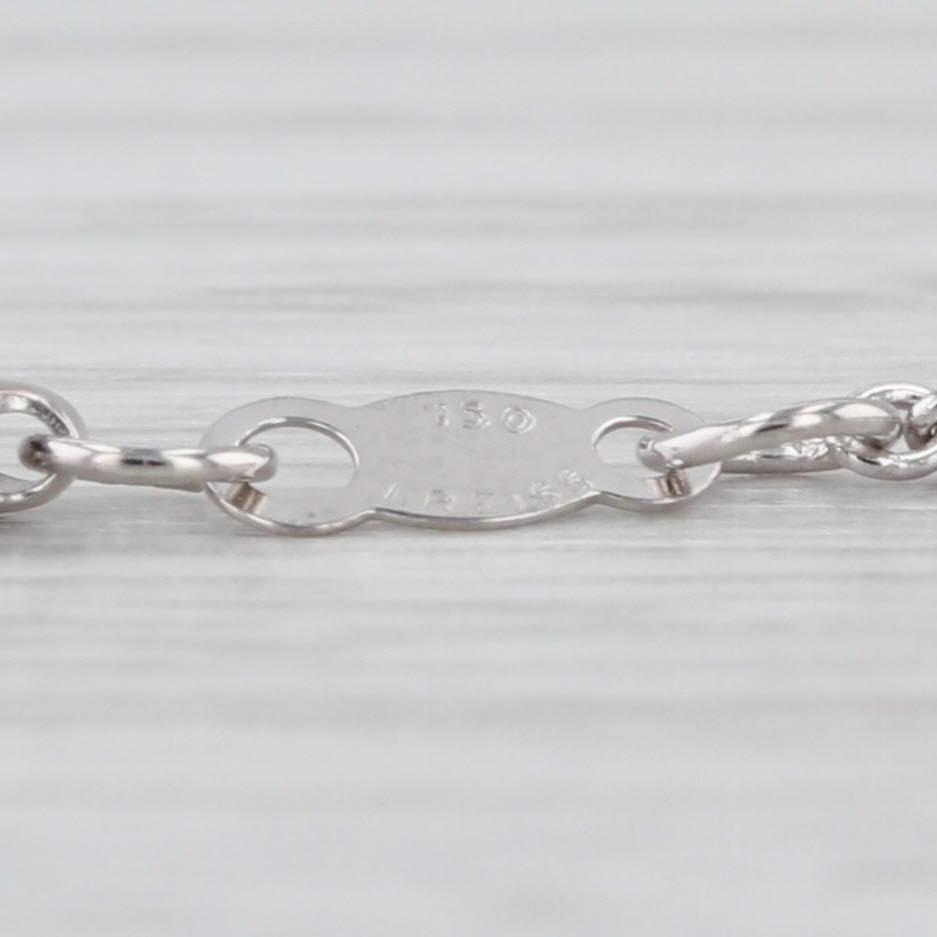 Isaac Reiss 0.48ctw Diamond Circle Square Pendant Necklace 18k White Gold 16.5"