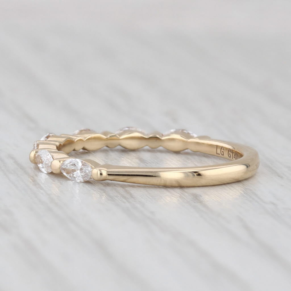 Light Gray New 0.42ctw Lab Grown Diamond Wedding Band 14k Yellow Gold Stackable Ring Sz 6.5