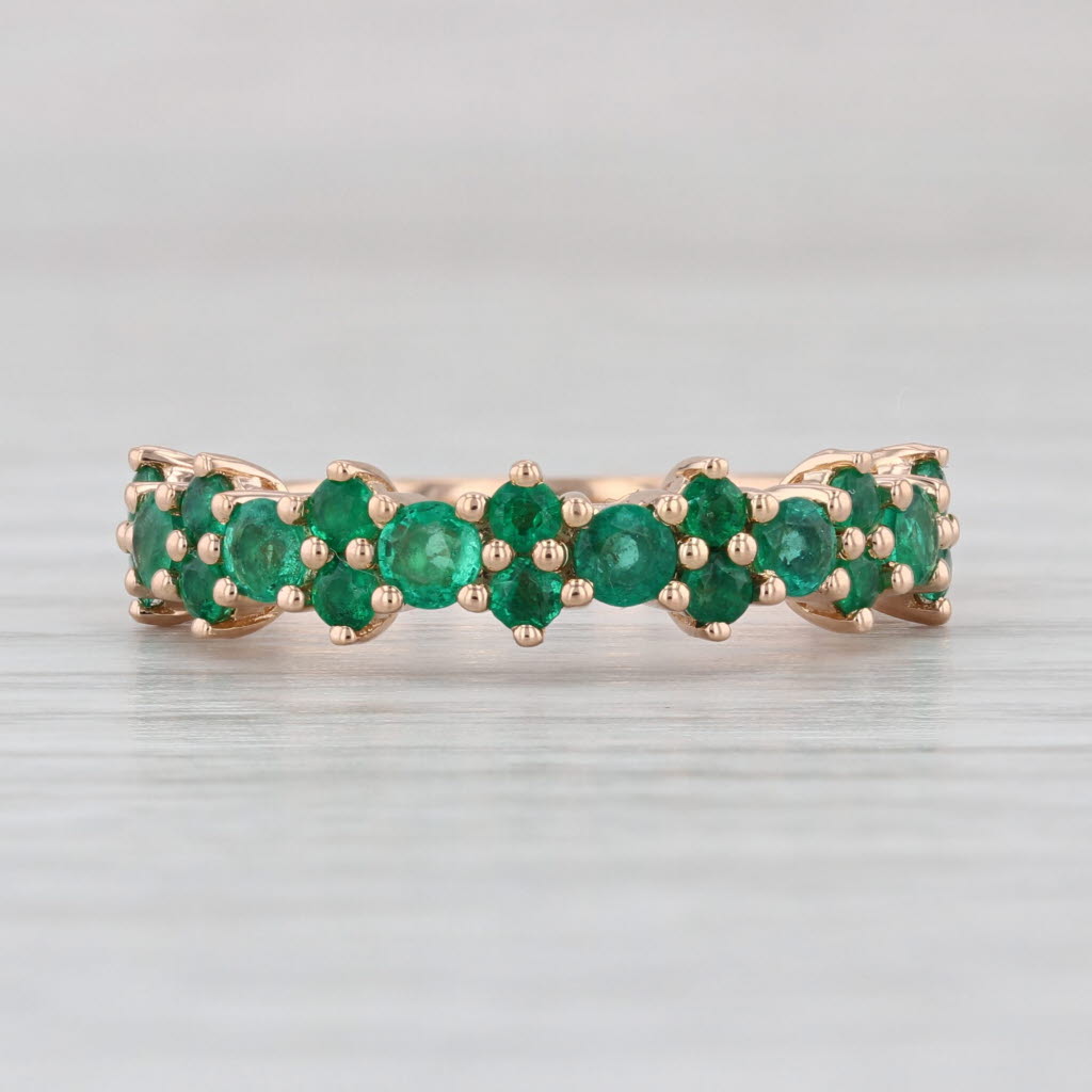 1ctw Emerald Stackable Ring 18k Rose Gold Size 6.5 Stacking Band