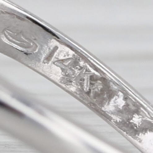 Vintage 1.41ctw Diamond Cluster Ring 14k White Gold Heart Accents Size 5.5