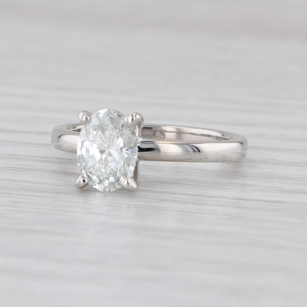 GIA 1.29ct Oval Diamond Solitaire Engagement Ring 14k White Gold Size 7
