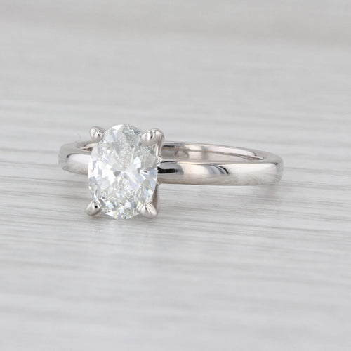 GIA 1.29ct Oval Diamond Solitaire Engagement Ring 14k White Gold Size 7