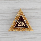 Gray Sigma Kappa Pin 14k Gold Enamel Vintage Greek Sorority Badge 1927