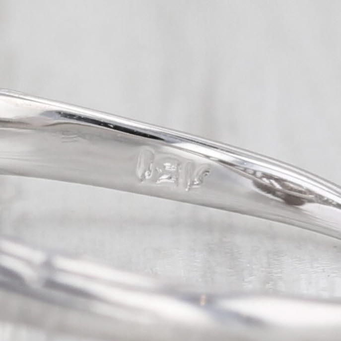 Art Deco 0.23ct Diamond Solitaire Engagement Ring 18k White Gold Size 5.75