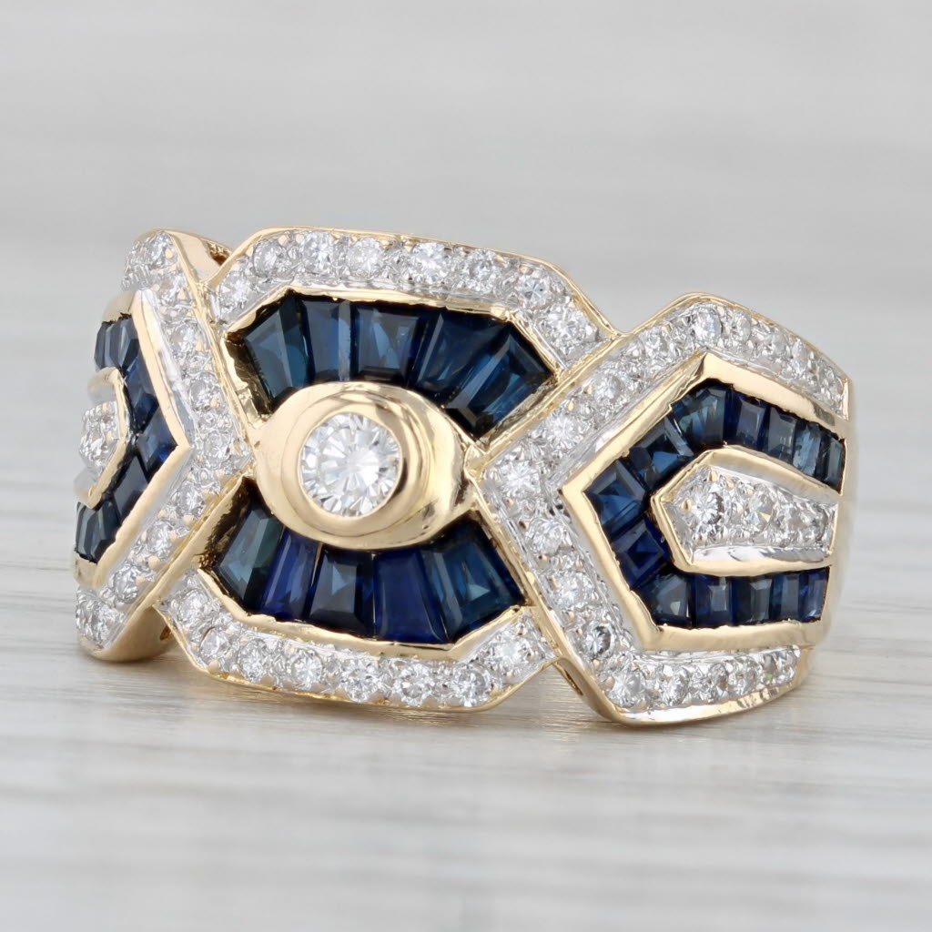 Gray Le Vian 1.50ctw Sapphire Diamond Ring 18k Yellow Gold Size 8
