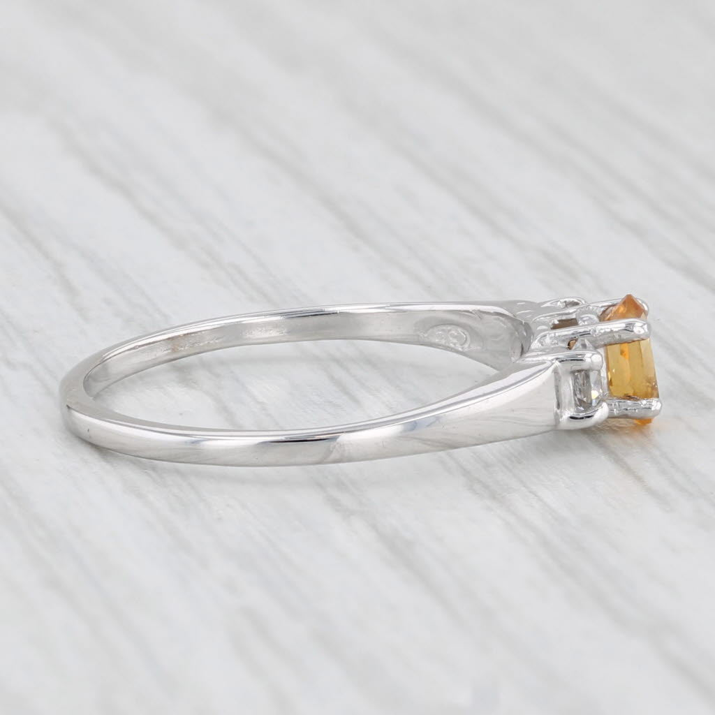 Light Gray 0.40ctw Oval Citrine Cubic Zirconia Ring 10k White Gold Size 6.25