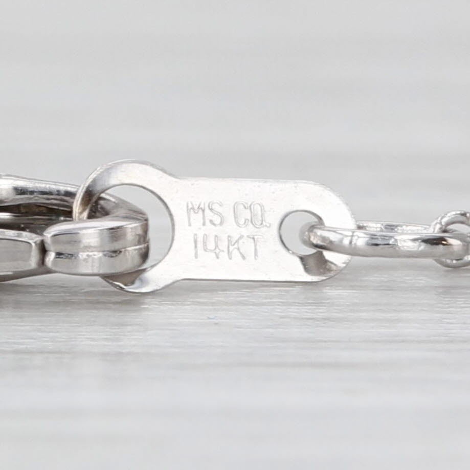 18"1mm Cable Chain Necklace 14k White Gold