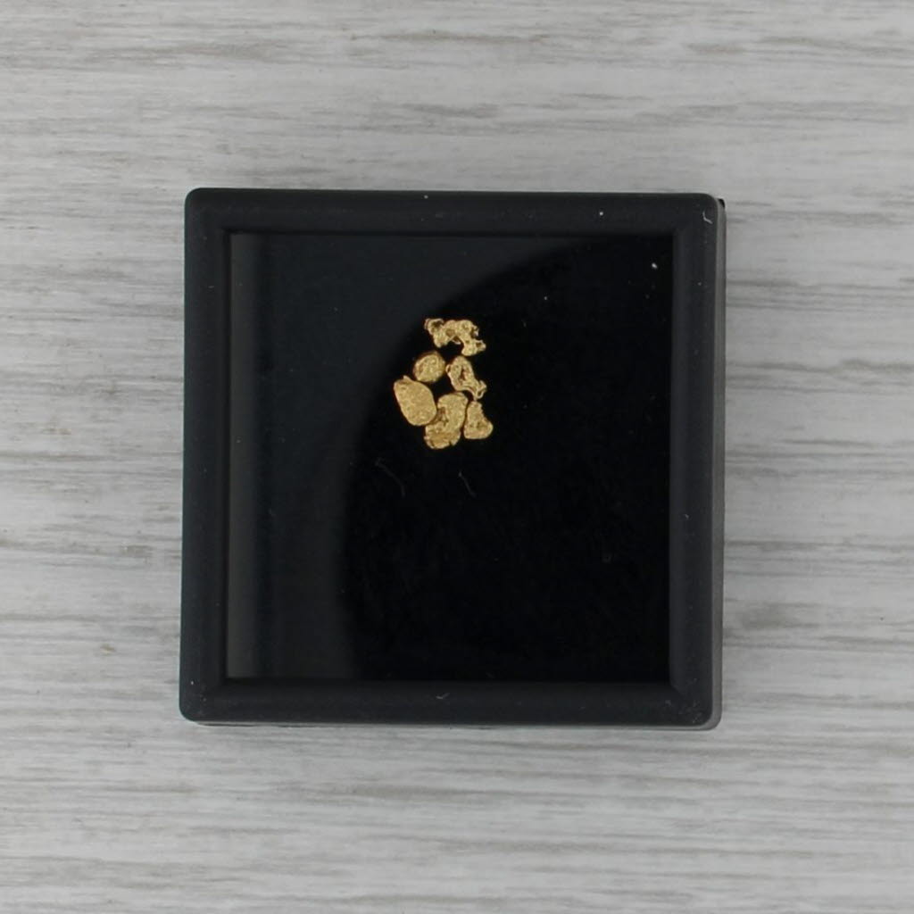 Placer 18k Yellow Gold Alaskan Gold Nuggets in Display Box