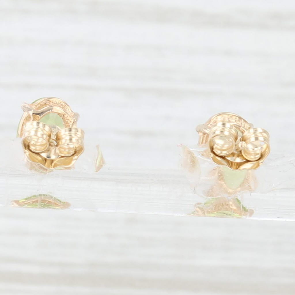Lavender 1.50ctw Oval Solitaire Peridot Stud Earrings 14k Yellow Gold