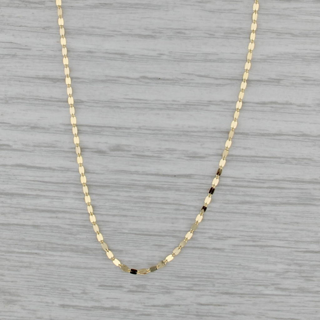 New Mirror Chain Necklace14k Yellow Gold 18.25" 1.4mm