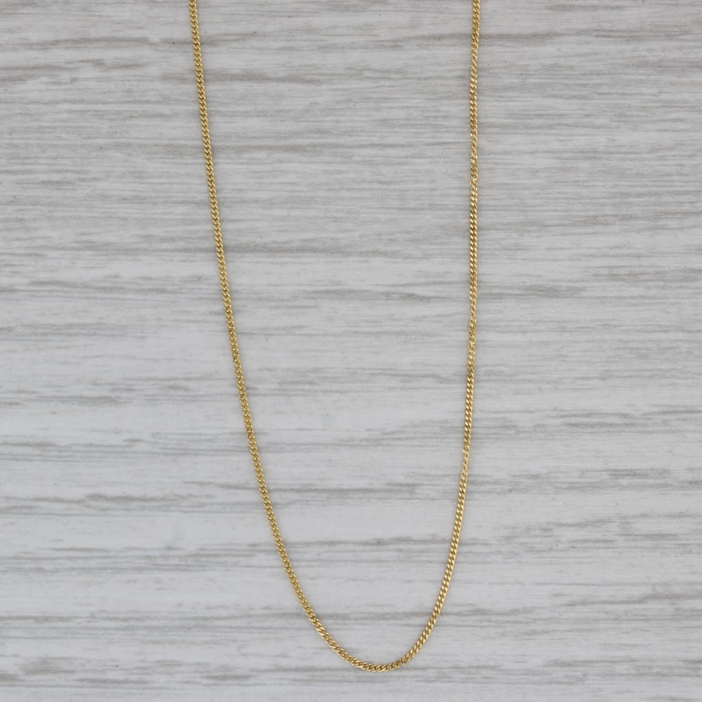 Gray 18" 0.8mm Curb Chain Necklace 14k Yellow Gold
