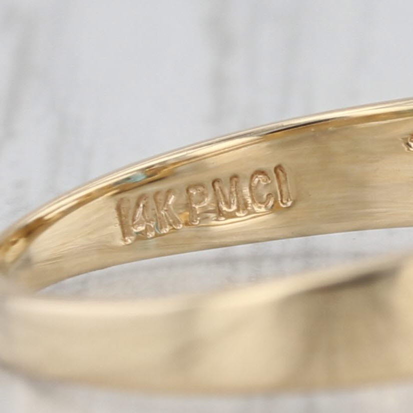 2.03ctw Emerald Cut Blue Topaz Diamond Ring 14k Yellow Gold Size 6.25