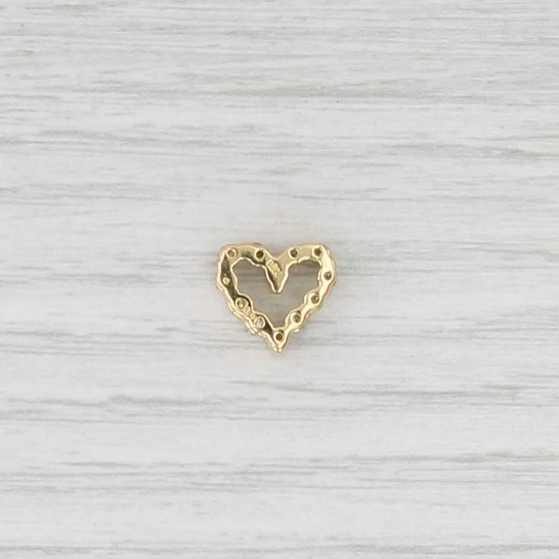 Small 0.22ctw Diamond Heart Pendant 18k Yellow Gold Floating Drop