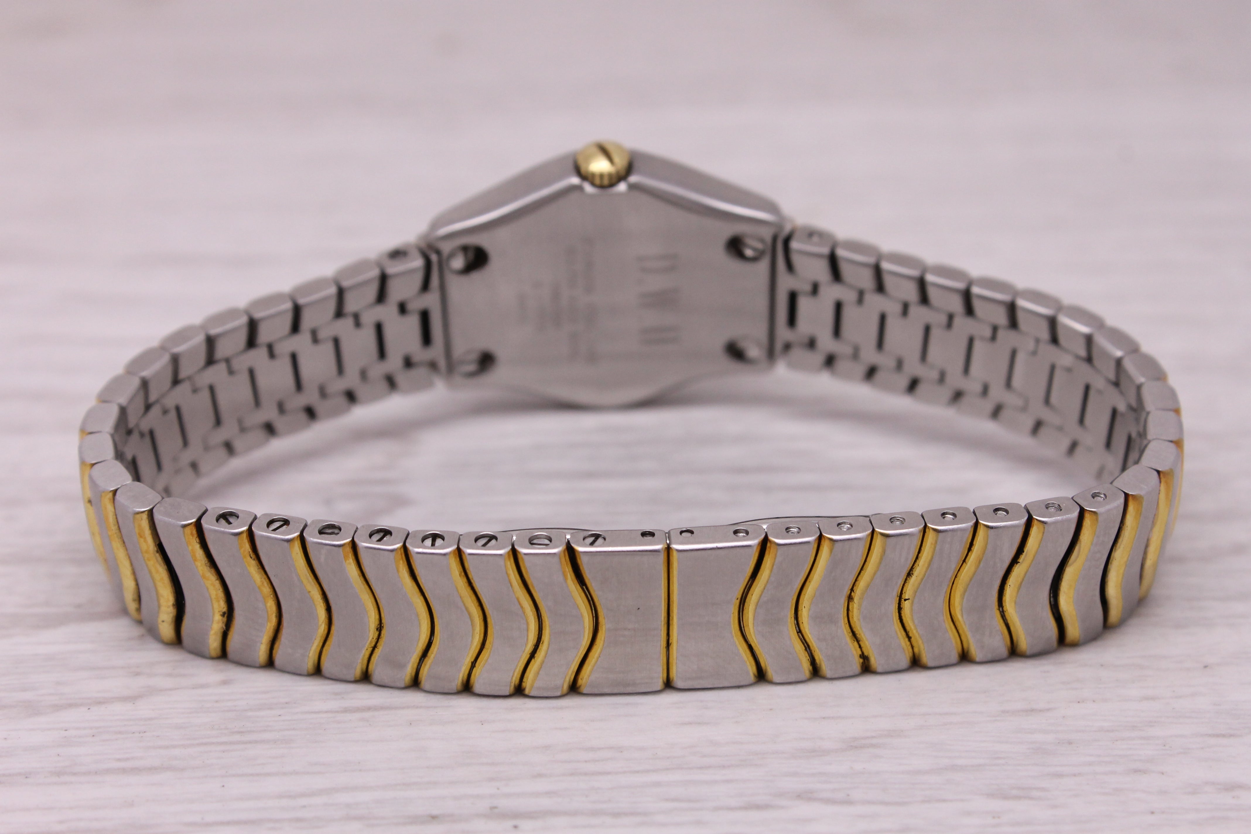 Gray Ebel Ladies Classic Wave Steel & 18k Quartz Watch MOP Diamond Dial MINT w Box