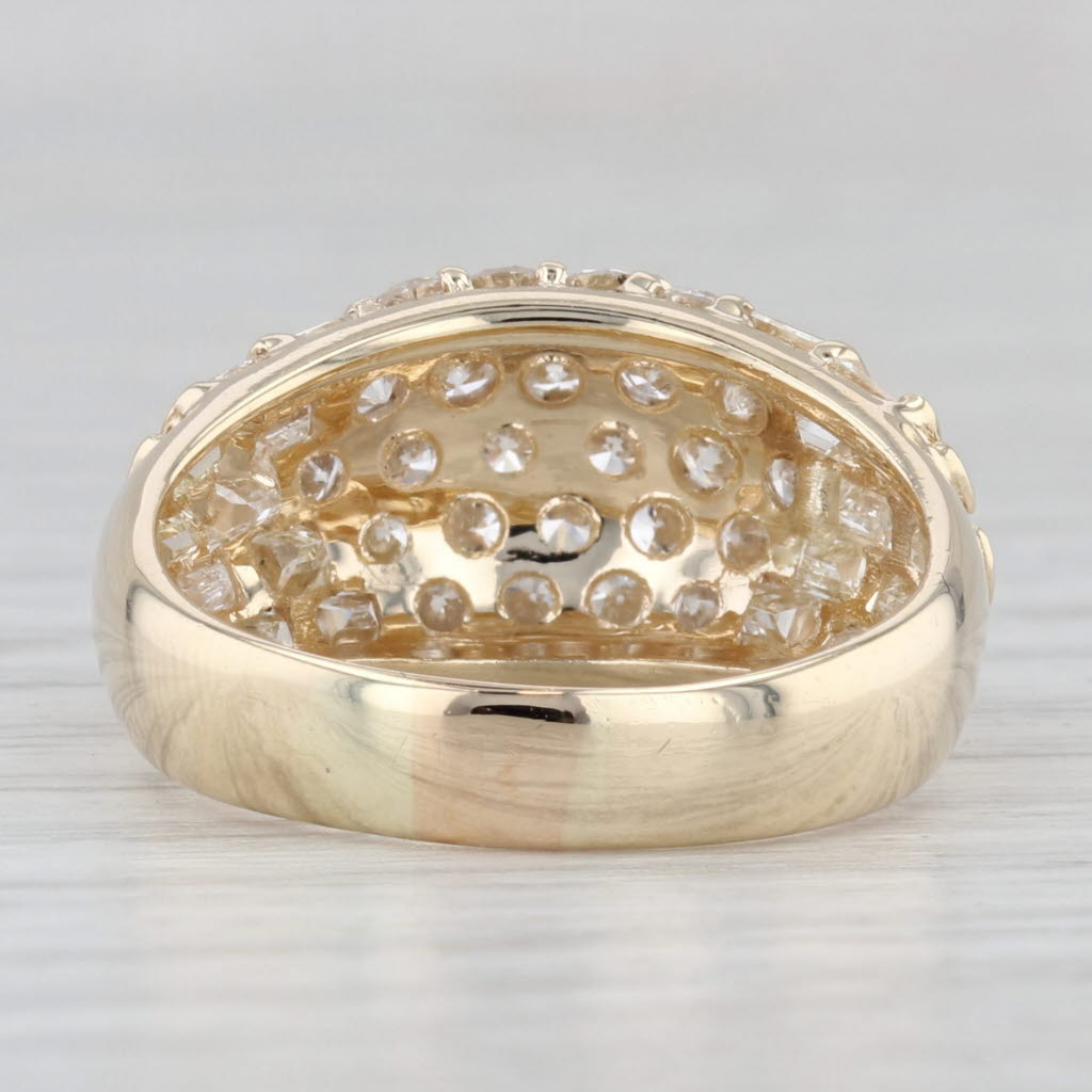 Gray 1.60ctw Diamond Cluster Ring 14k Yellow Gold Size 8