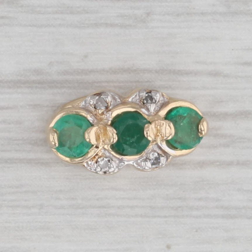 Gray Vintage Richard Klein 0.30ctw Emerald Diamond Slide Bracelet Charm 14k Gold