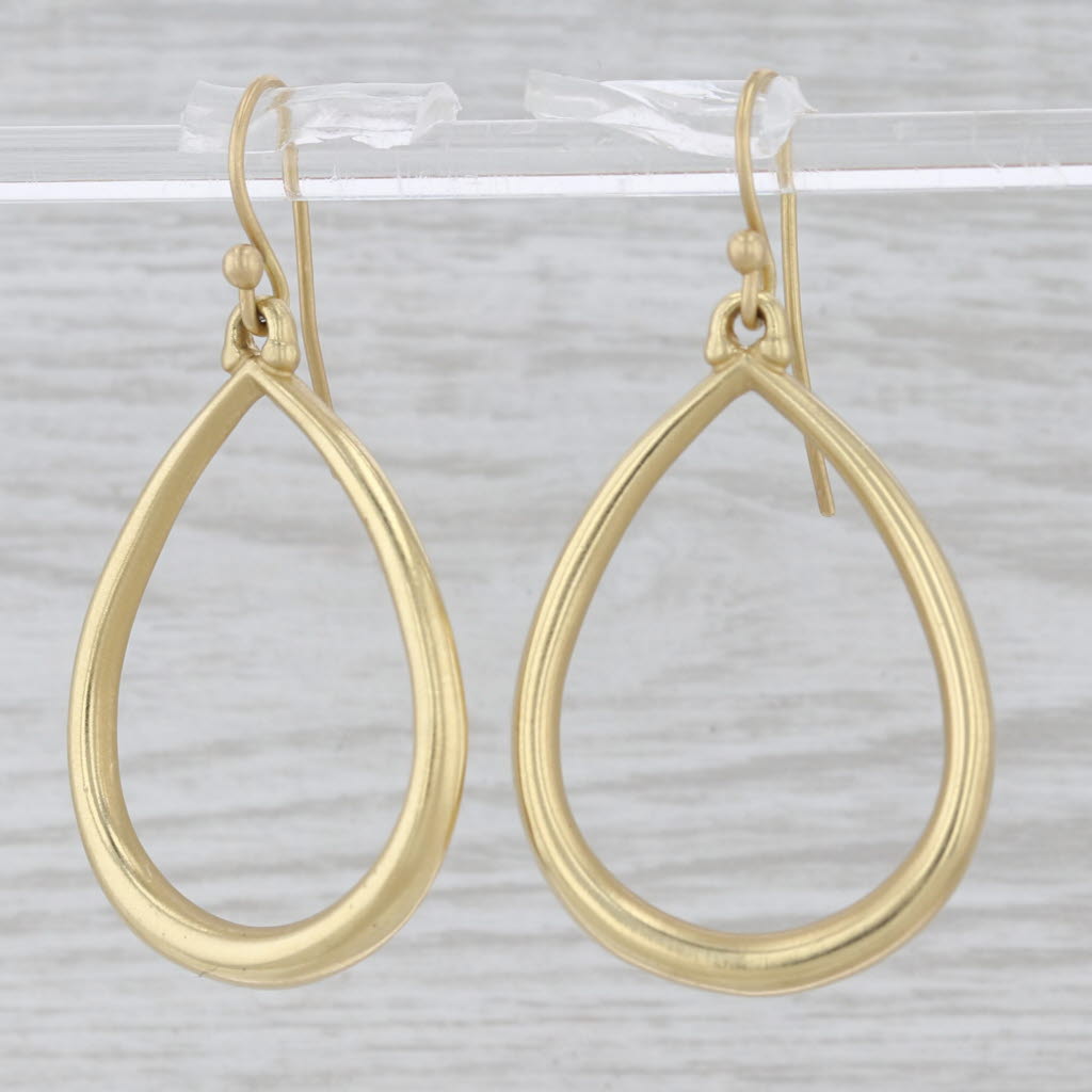 Light Gray Slane & Slane Teardrop Dangle Earrings 18k Yellow Gold Hook Posts