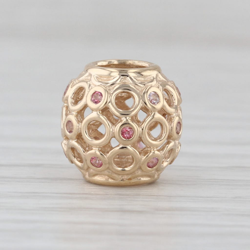 Authentic Pandora Charm Celtic Circles Pink Topaz 750811TPK 14k Gold Retired