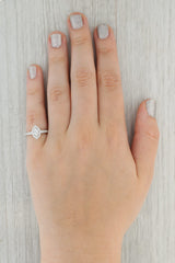 Tan 0.54ctw Marquise Diamond Halo Engagement Ring 14k White Gold Size 6.5