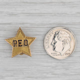 PEO Sorority Star Badge 10k Gold Vintage Nonprofit Society Pin