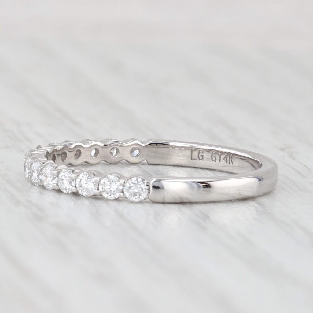 Light Gray New 0.39ctw Lab Grown Diamond Ring Wedding Anniversary Band 14k White Gold S 6.5