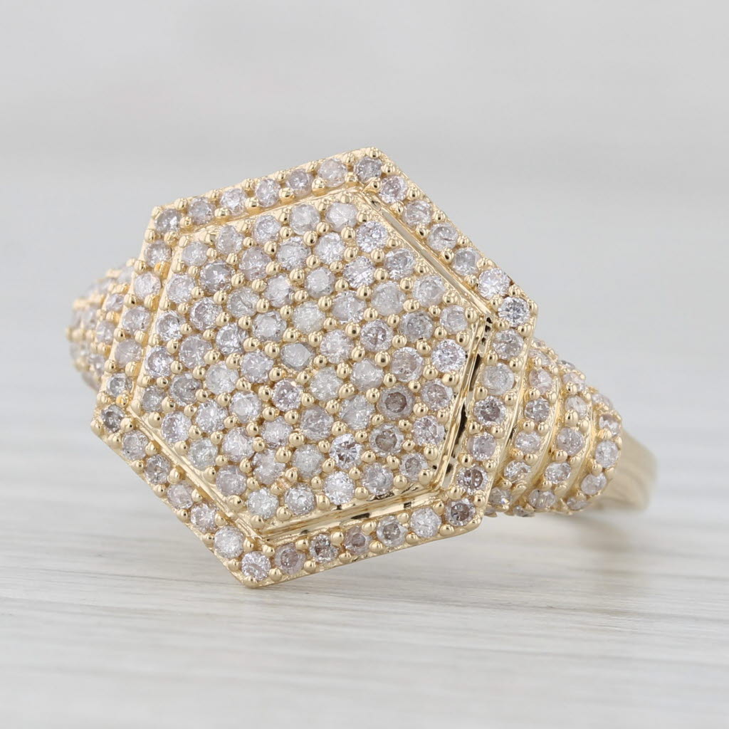 Light Gray 0.42ctw Diamond Cluster Ring 10k Yellow Gold Size 6.25