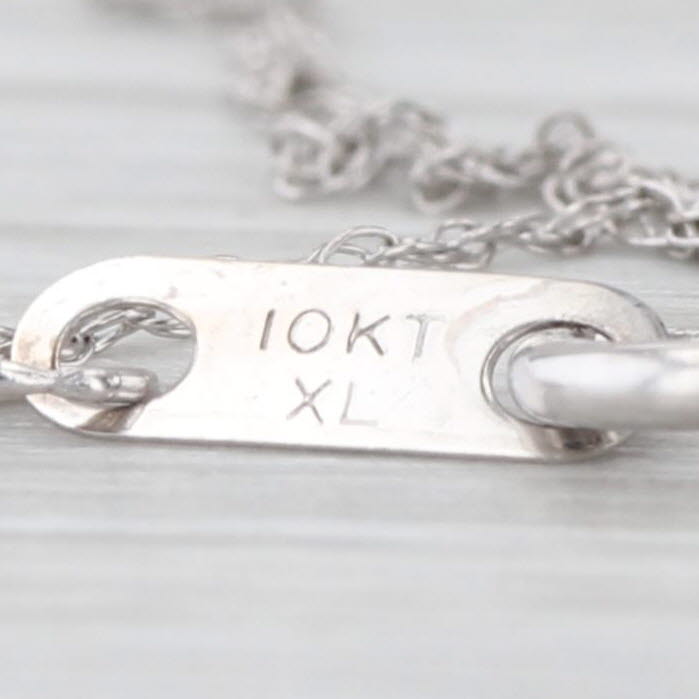 Diamond Figure 8 Inifinity Knot Pendant Necklace 10k White Gold 18" Rope Chain