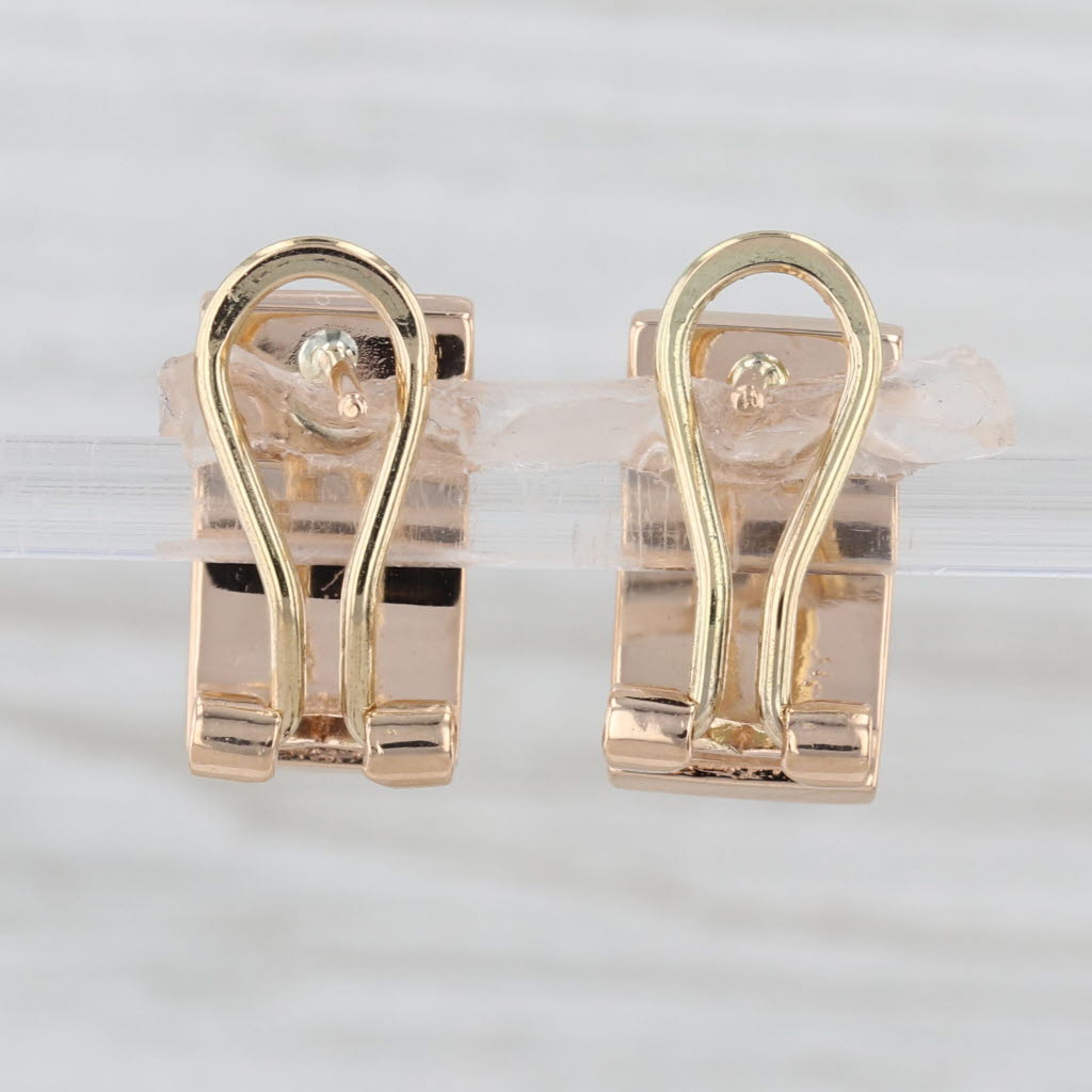 Mosaic Coral Resin Turquoise Lab Created Opal Earrings 14k Rose Gold Omega Backs