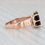 Light Gray Victorian 2.40ct Garnet Ring 13k Rose Gold Cushion Solitaire Size 5.5