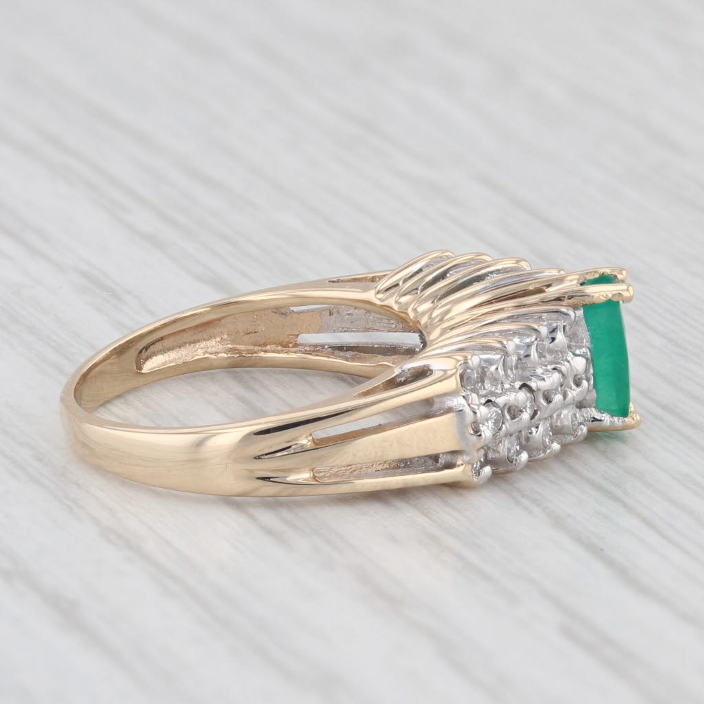 Light Gray 0.57ctw Marquise Emerald Diamond 14k Yellow Gold Size 4.5 Ring