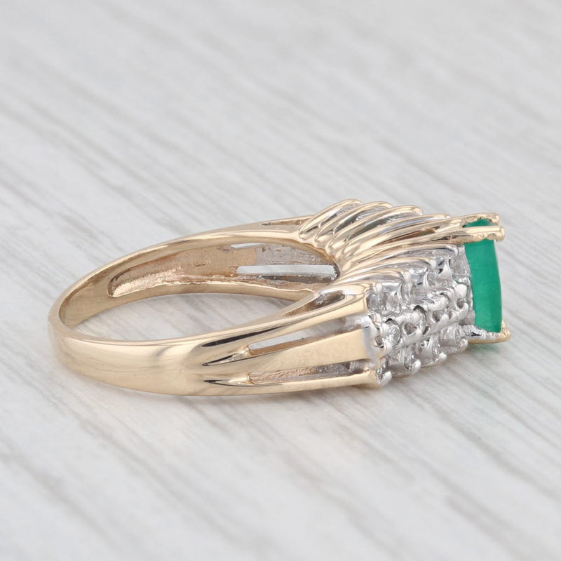 0.57ctw Marquise Emerald Diamond 14k Yellow Gold Size 4.5 Ring