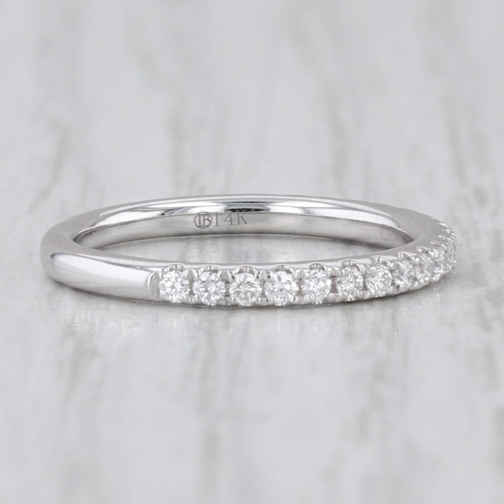0.25ctw Diamond Wedding Band 14k White Gold Stackable Ring Size 4