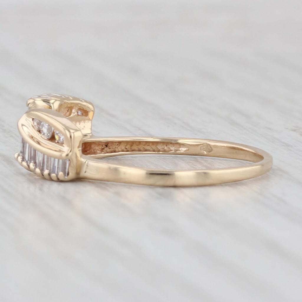 Light Gray 0.31ctw Diamond Ring Guard Enhancer Wedding Band 14k Yellow Gold Size 7.25