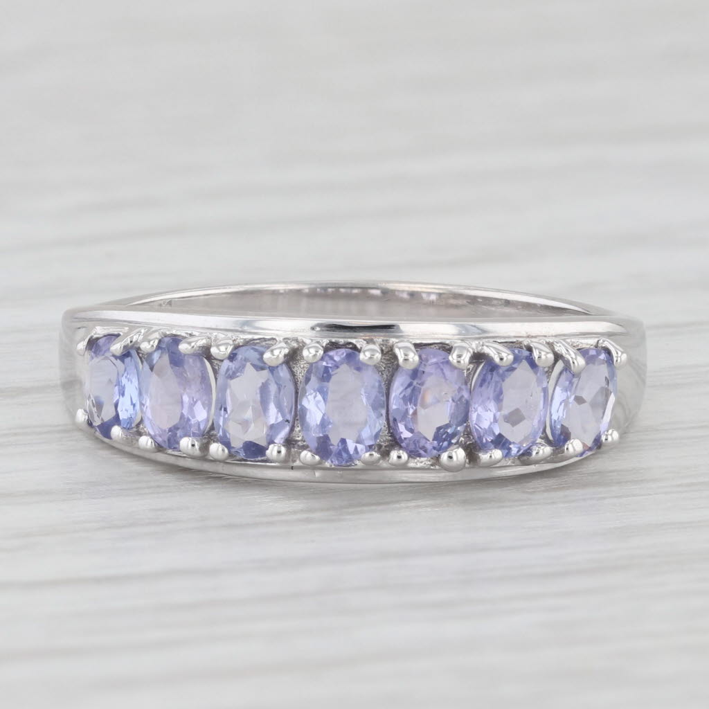 Light Gray 1.40ctw Tanzanite Ring 10k White Gold Size 10 Stackable