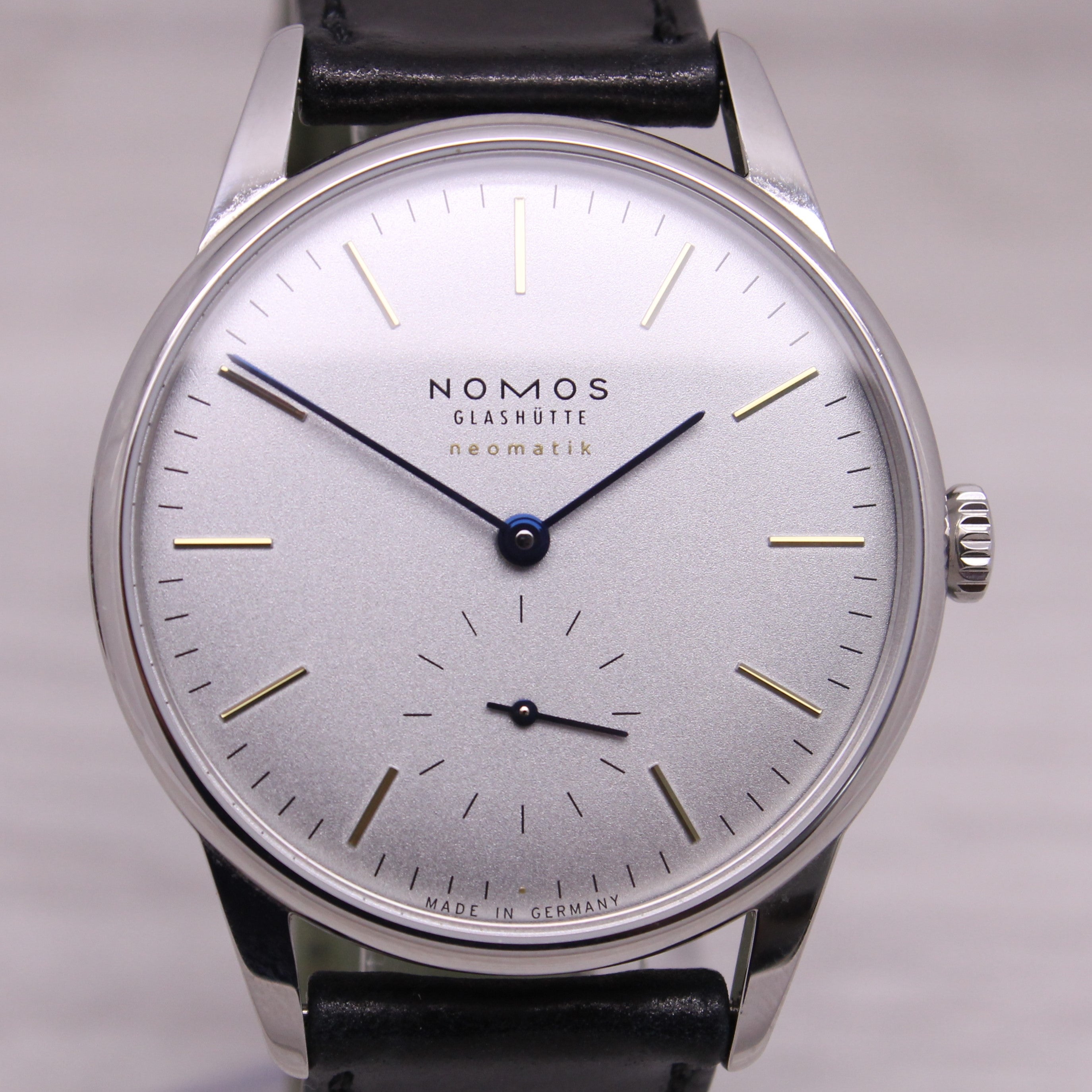 Gray Nomos Orion Neomatik 36mm 175 Years of Watchmaking 395.s1 Automatic Watch w Box