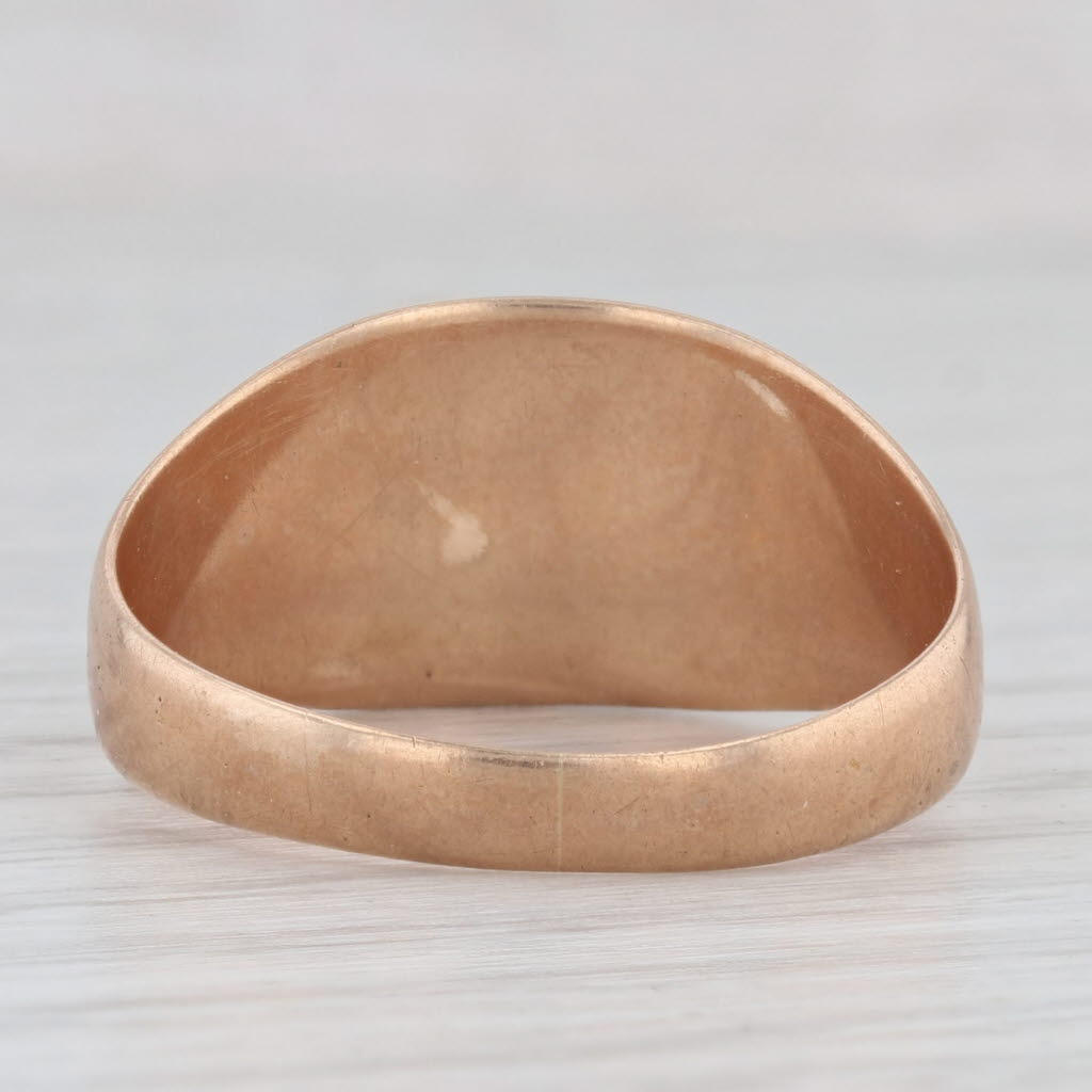 Light Gray Vintage TOTE Order of Red Men Ring 10k Rose Gold Size 11.25 Cigar Band Style