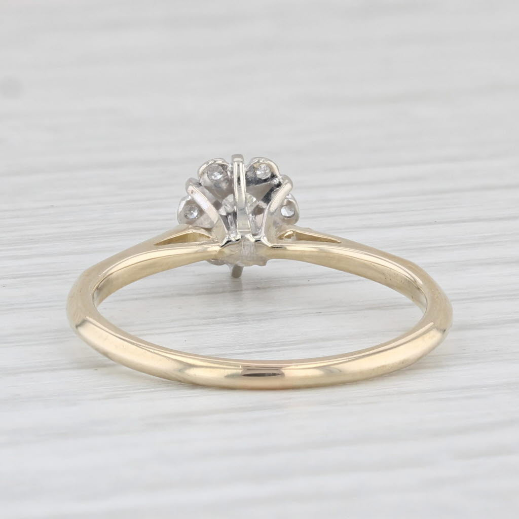 Light Gray Vintage 0.23ctw Round Diamond Engagement Ring 14k Yellow Gold Size 7.25