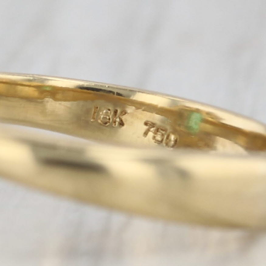 1.21ctw Emerald Diamond Halo Ring 18k Yellow Gold Size 5.75 Engagement